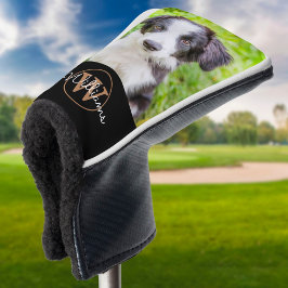 Kundenspezifisches Foto und Name Gold Monogram Golf Headcover