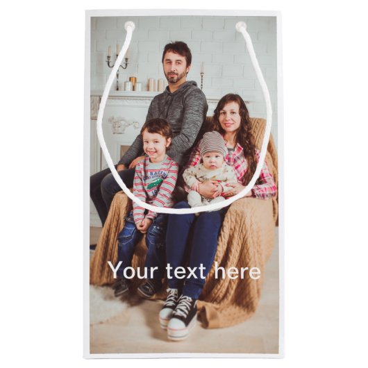 Kundenspezifisches Foto und/oder Text Kleine Geschenktüte (Rückseite)