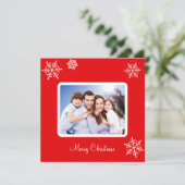 Kundenspezifisches Foto und Schneeflocken zu Weihn (Stehend Vorderseite)