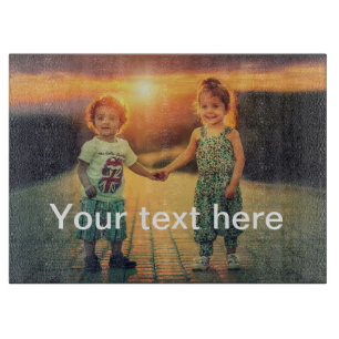 Kundenspezifisches Foto und Text Schneidebrett