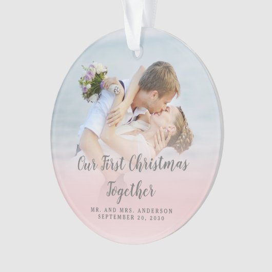 Kundenspezifisches Foto unser erster Ornament (Vorderseite)