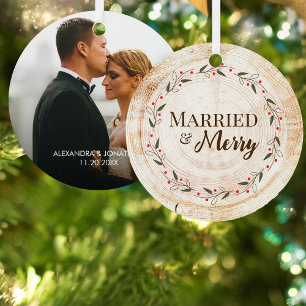 Kundenspezifisches Foto Verheiratet und Merry 1. W Ornament Aus Metall