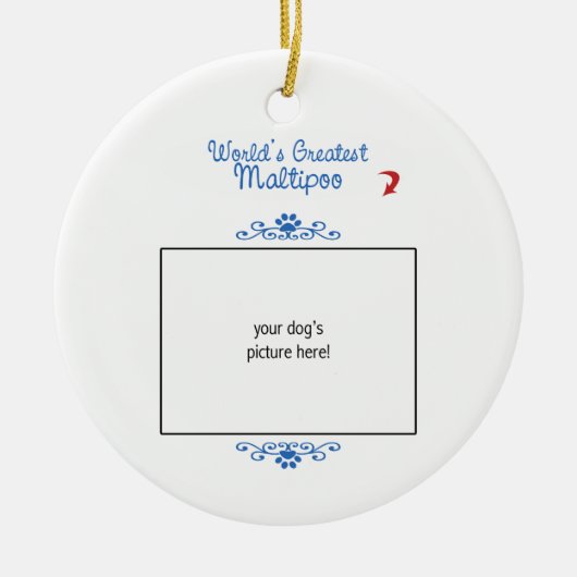 Kundenspezifisches Foto! Weltbestes Maltipoo Keramik Ornament (Vorne)