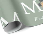 Kundenspezifisches Foto Wir Liebe Sie Mama Grünen  Geschenkpapier (Rolleneckpunkt)