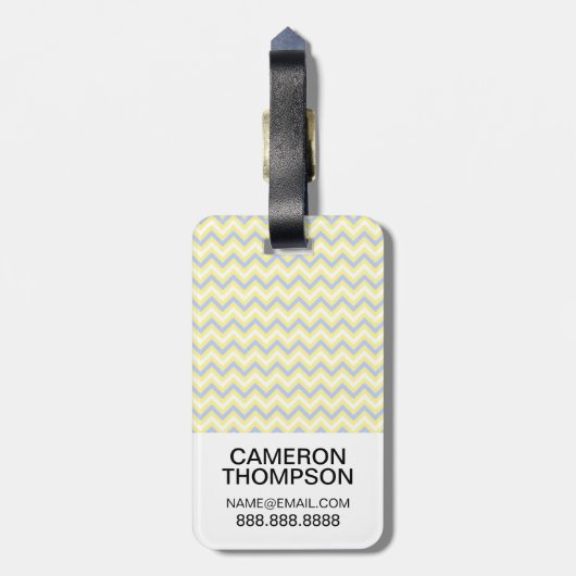 Kundenspezifisches Foto-Zickzack Pastellmuster Gepäckanhänger (Rückseite vertikal)