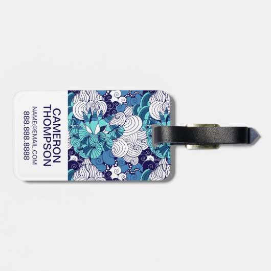 Kundenspezifisches FotoFunky Seashell-Muster Gepäckanhänger (Rückseite horizontal)