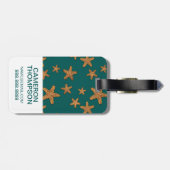 Kundenspezifisches Fotoorange Starfish-Muster Gepäckanhänger (Rückseite horizontal)