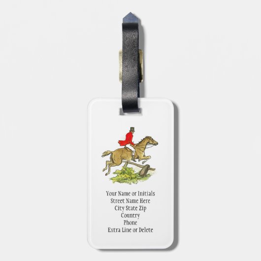 Kundenspezifisches Fox-Jagd-Pullover-Jäger-Reiten Gepäckanhänger (Rückseite vertikal)