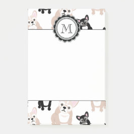 Kundenspezifisches französische Bulldoggen-Muster Post-it Klebezettel