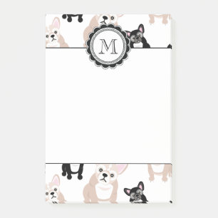 Kundenspezifisches französische Bulldoggen-Muster Post-it Klebezettel