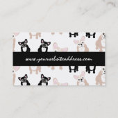 Kundenspezifisches französische Bulldoggen-Muster Visitenkarte (Rückseite)