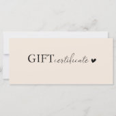 Kundenspezifisches Geschenkzertifikat (Vorderseite)