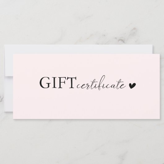 Kundenspezifisches Geschenkzertifikat (Vorderseite)