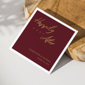 Kundenspezifisches Gold auf Burgund glücklich imme Serviette