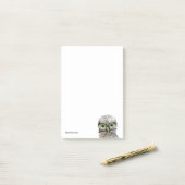 Kundenspezifisches Gold und silberne grabende Eule Post-it Klebezettel (Auf Schreibtisch)