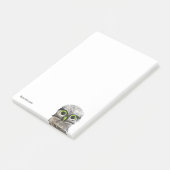 Kundenspezifisches Gold und silberne grabende Eule Post-it Klebezettel (angewinkelt)