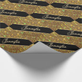 Kundenspezifisches Goldmonogramm-Muster Geschenkpapier (Ecke)