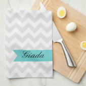 Kundenspezifisches graues Zickzack-Geschirrtuch Küchentuch (Viertel Falte)