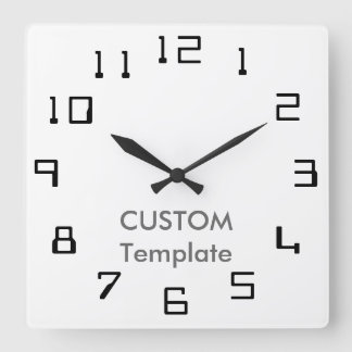 Kundenspezifisches großes 10,75" quadratische quadratische wanduhr