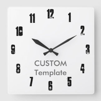 Kundenspezifisches großes 10,75" quadratischer quadratische wanduhr