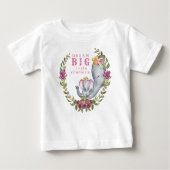 Kundenspezifisches großes kleines Elefant-rosa Baby T-shirt (Vorderseite)