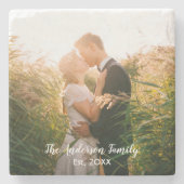 Kundenspezifisches Hochzeitssemble Foto Steinuntersetzer (Vorderseite)