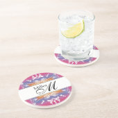 Kundenspezifisches Hochzeitstag-Monogramm Untersetzer (Seite)