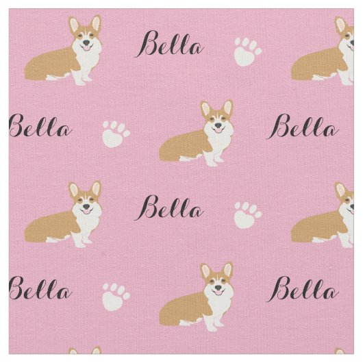 Kundenspezifisches Hundenamecorgi-Gewebe Stoff (Nahaufnahme)