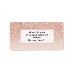 Kundenspezifisches Imitat-Rosenrosa-Glitter ombre Adressaufkleber