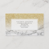 Kundenspezifisches ImitatgoldGlitter ombre weißes Visitenkarte (Rückseite)