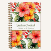 Kundenspezifisches Kochbuch Tropische Blume Rezept Notizblock (Vorderseite)