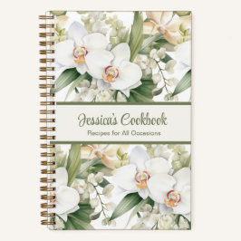 Kundenspezifisches Kochbuch Weißer Orchideen Rezep Notizblock