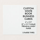 Kundenspezifisches LEINENbuch faltete Visitenkarten (Außenseite Aufgefaltet)