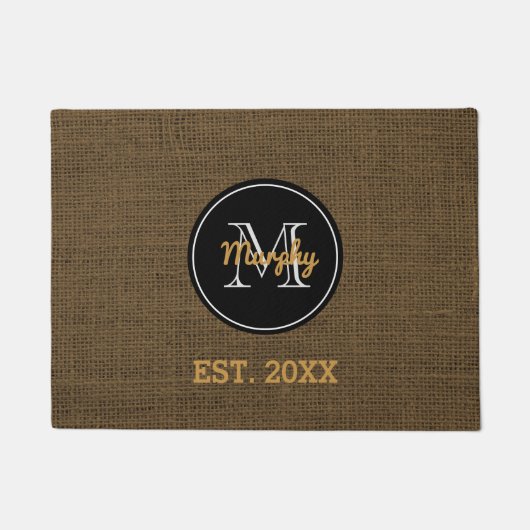 Kundenspezifisches Leinwand-Familienname-Jahr des Fußmatte (Vorderseite)