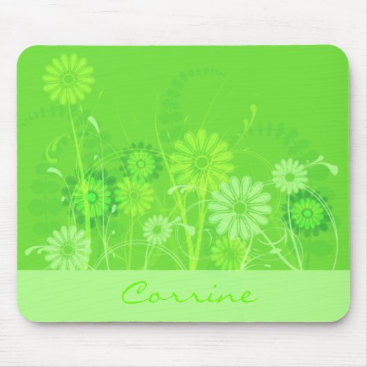 Kundenspezifisches Limones grünes BlumenMousepad Mousepad (Vorne)
