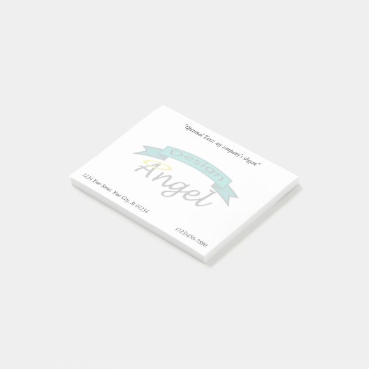 Kundenspezifisches Logo eingebrannt Wasserzeichen Post-it Klebezettel (angewinkelt)