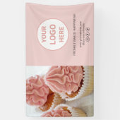 Kundenspezifisches Logo Foto Pink Bakery Business Banner (Vertikal)