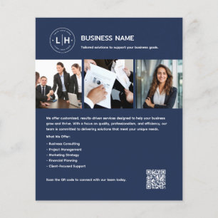 Kundenspezifisches Logo Foto QR Beruflich Blue Bus Flyer