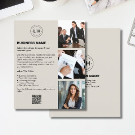 Kundenspezifisches Logo Foto QR Beruflich Business Flyer