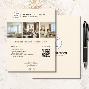 Kundenspezifisches Logo Foto QR Creme Beruflich Bu Flyer