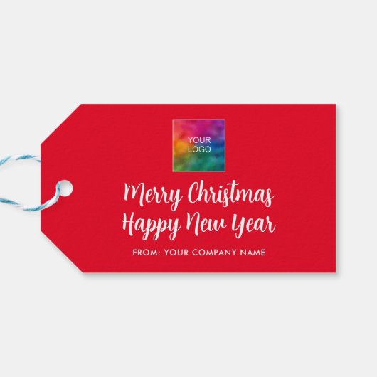 Kundenspezifisches Logo Frohes Neues Jahr Frohe We Geschenkanhänger (Rückseite Horizontal)