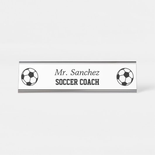 Kundenspezifisches Logo für Sportwagen schwarz-wei Schreibtischnamensplakette (Vorderseite )