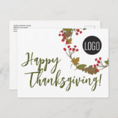 Kundenspezifisches Logo Glückwunsch Thanksgiving a Feiertagspostkarte (Vorne/Hinten)