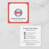 Kundenspezifisches Logo-modernes orange Rot Quadratische Visitenkarte (Vorne/Hinten)