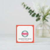 Kundenspezifisches Logo-modernes orange Rot Quadratische Visitenkarte (Stehend Vorderseite)