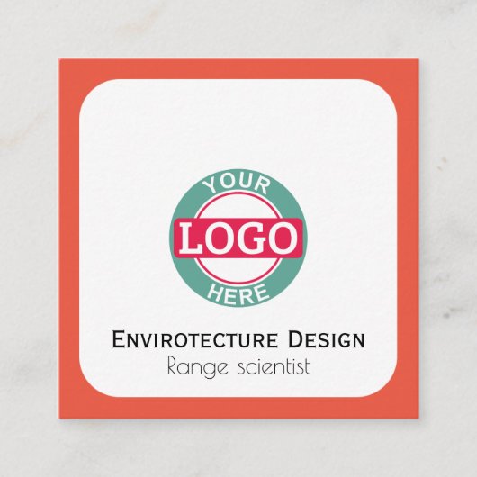 Kundenspezifisches Logo-modernes orange Rot Quadratische Visitenkarte (Vorderseite)