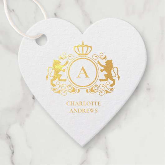 Kundenspezifisches Logo Monogram Wappen Geschenkanhänger (Vorderseite)