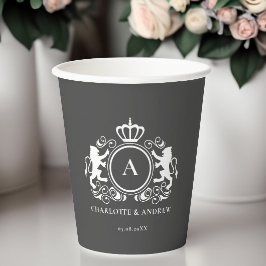 kundenspezifisches Logo Monogram Wappen Paper Cups Pappbecher