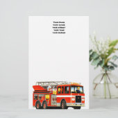 Kundenspezifisches Löschfahrzeug Briefpapier (Stehend Vorderseite)