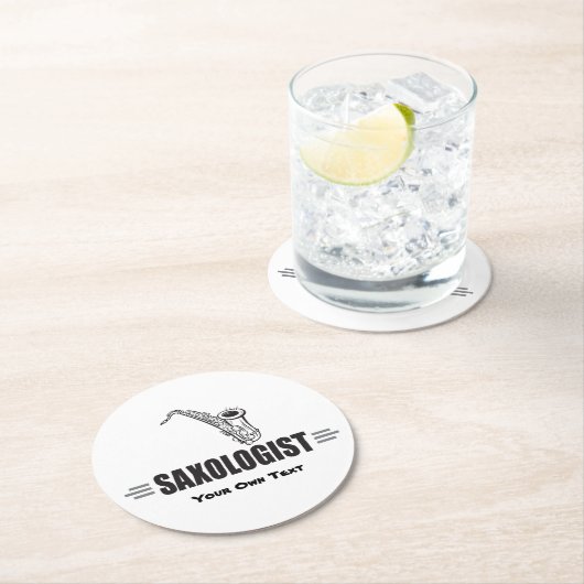 Kundenspezifisches lustiges Saxophon Runder Pappuntersetzer (Vor Ort)